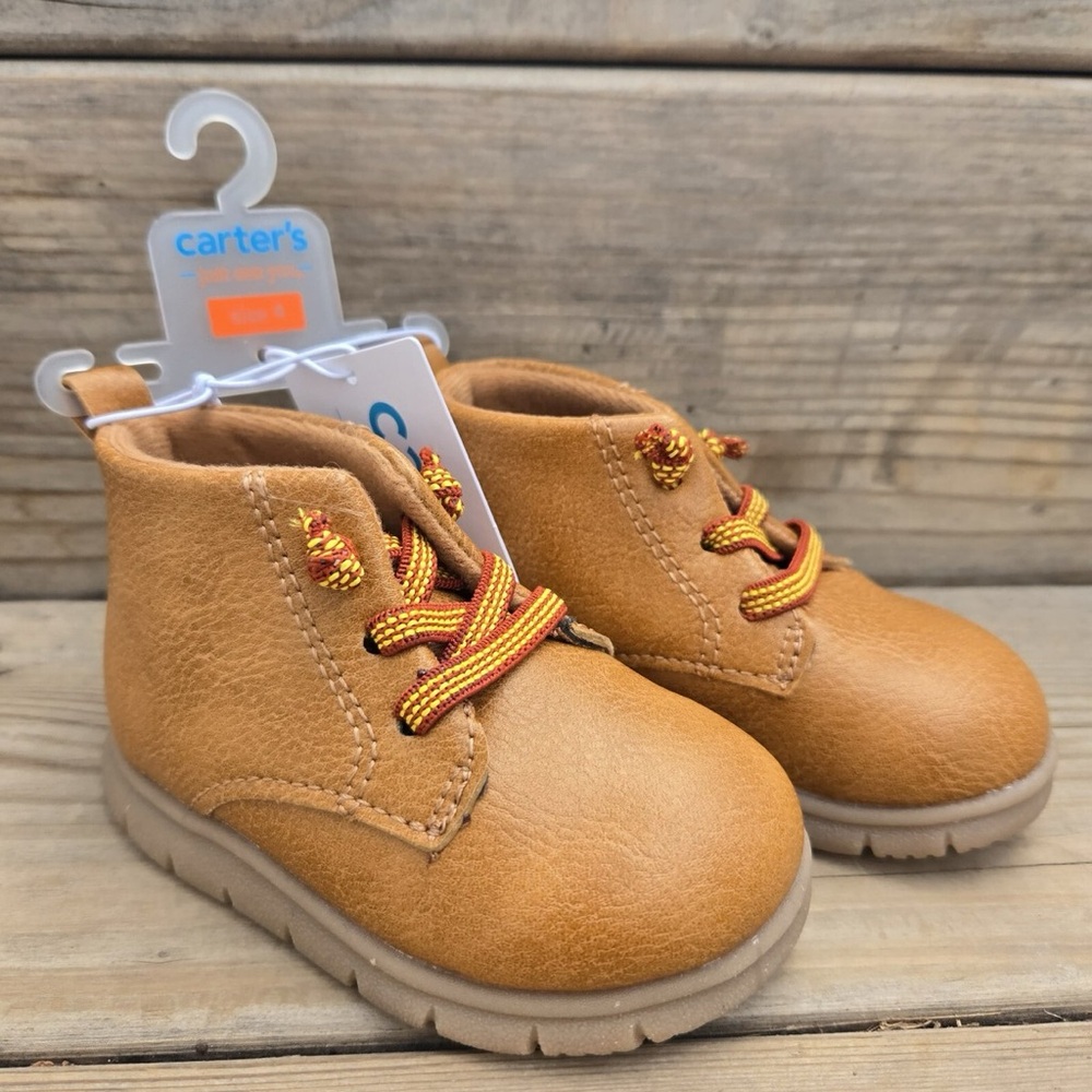 NWT MSRP $22 Carter's Kyrie Tan Kids Boots Size 4